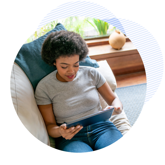 happy patient connecting with her provider