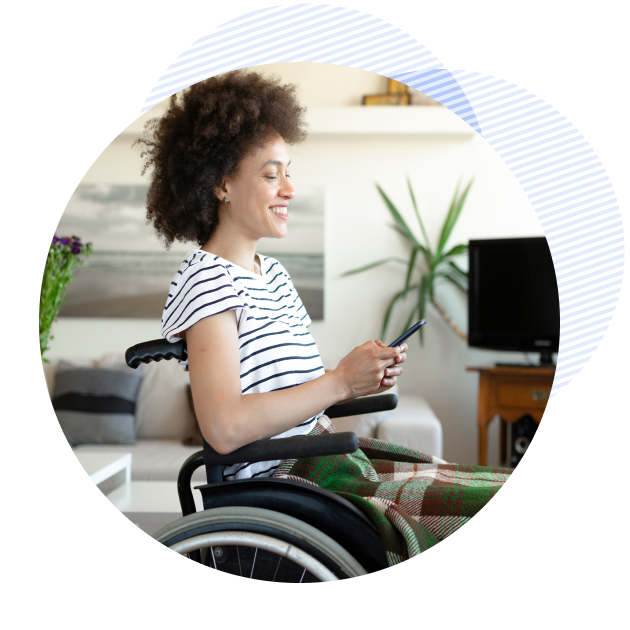 patient in a wheelchair using automated care